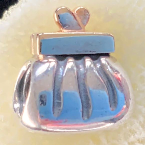 Retired Sterling Silver Two-Tone Pandora Purse Charm - EUC! - Picture 2 of 3